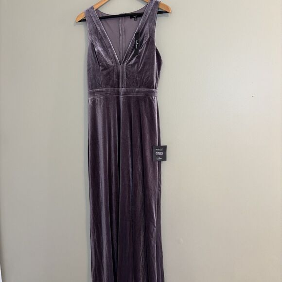 NWT Lulus Velvet Maxi Dress Evening Gown Formal Party Sleeveless M Dusty Purple - Picture 5 of 12
